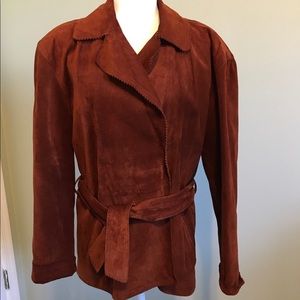 Xoe New York Leather Suede Jacket Brown M